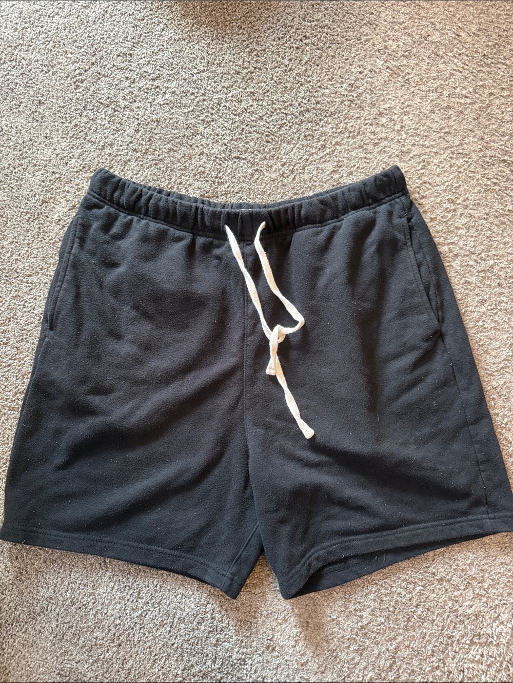 Pacsun Men's Black Athletic Drawstring Shorts with White Cord